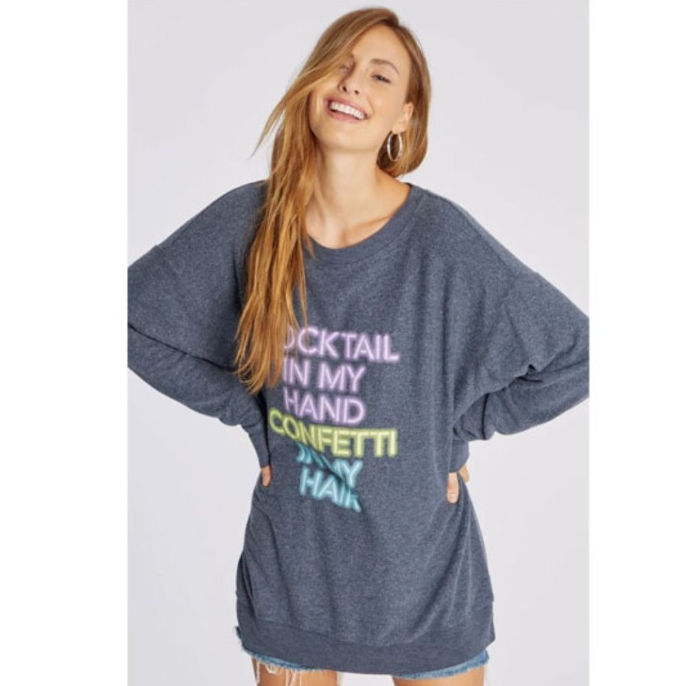 Wildfox Cocktails And Confetti Roadtrip Long Sleeve Tunic